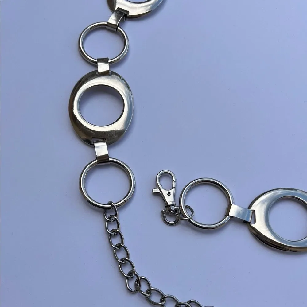 Vintage silver 90s Y2K Link metal belt